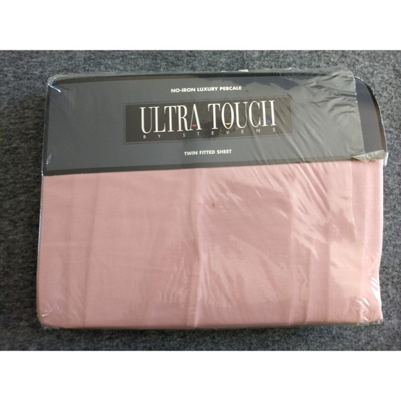 Stevens Ultra‎ Touch Fitted Twin Sheet Luxury Percale Antique Rose No Iron NOS - Picture 1 of 8